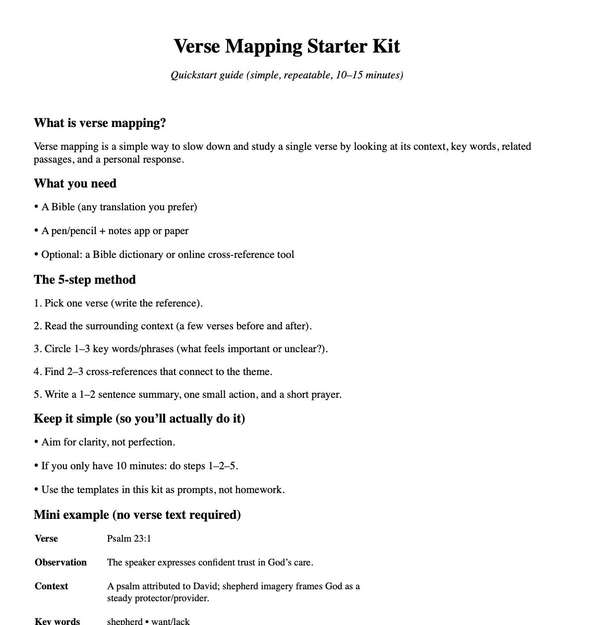 Verse Mapping Templates + Quickstart Guide | Printable Bible Study Worksheets + Tracker Spreadsheet | Digital Download