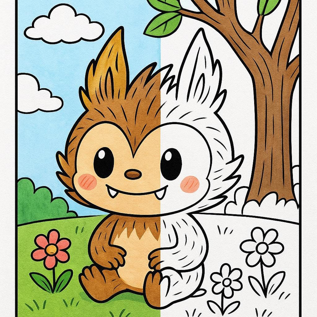 Labubu Coloring Pages & Coloring Book • Labubuu Printable • Kawaii Monster Art • Digital Download PDF PNG