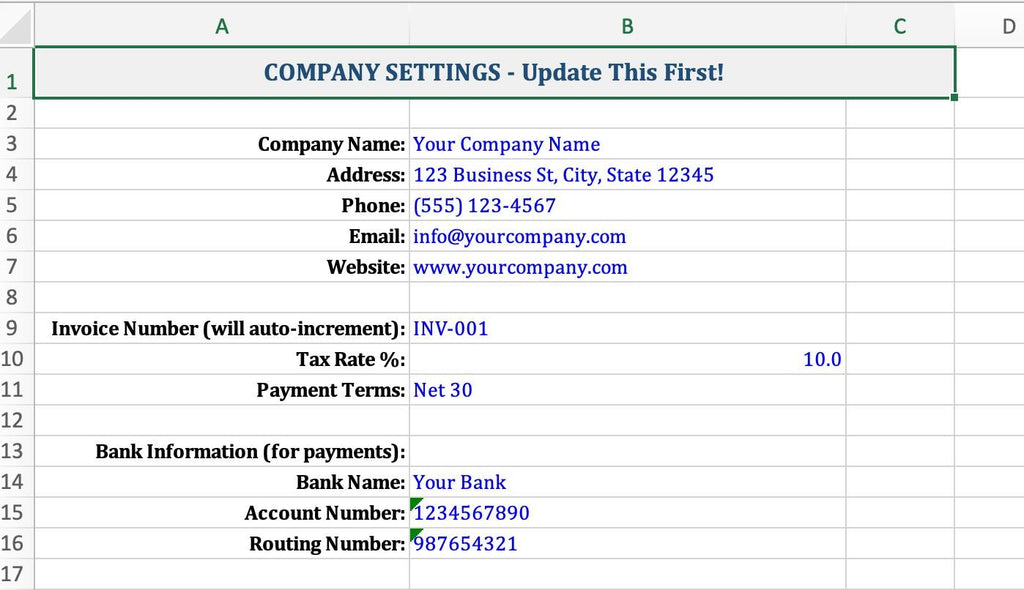 Invoice Template Excel | Professional Invoice Tracker | Small Business Invoicing System | Freelance | Instant Download