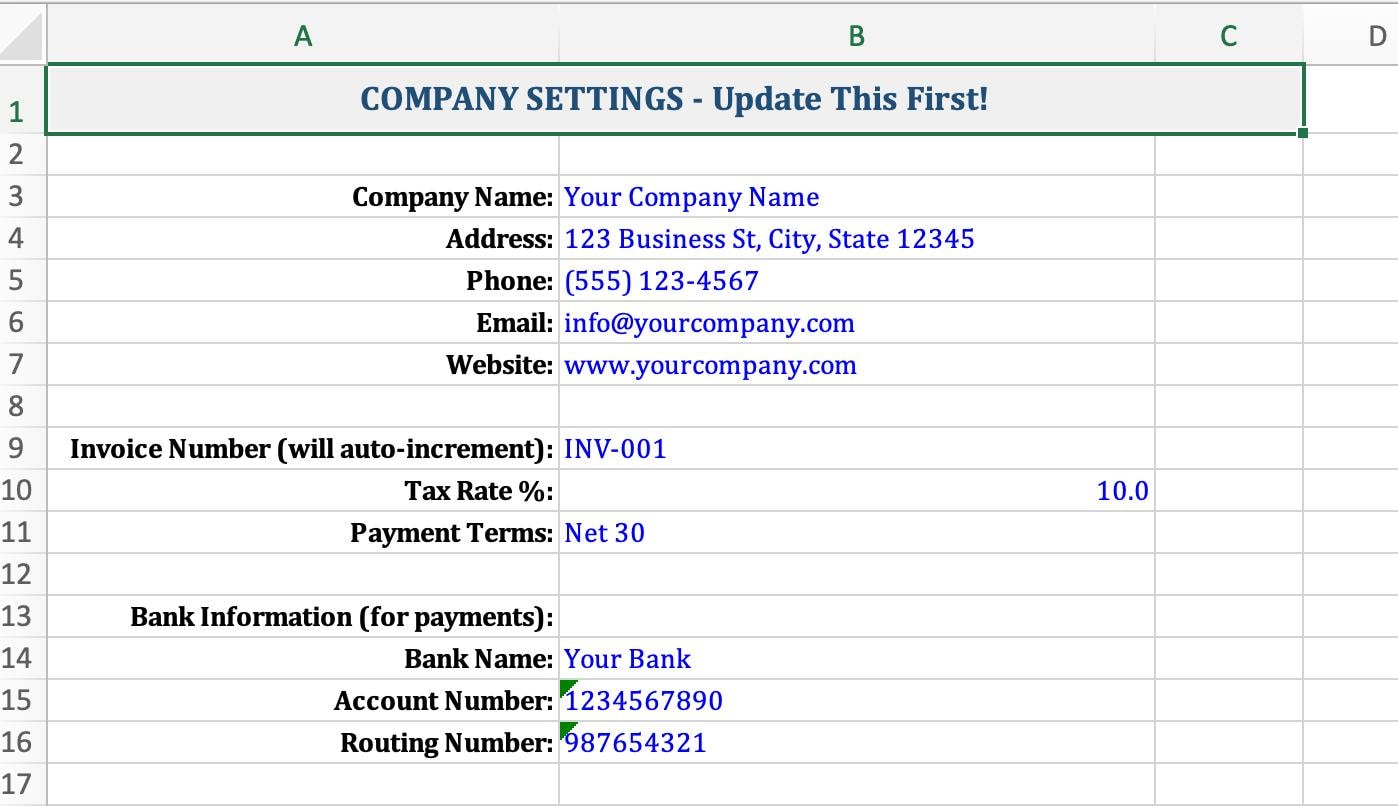 Invoice Template Excel | Professional Invoice Tracker | Small Business Invoicing System | Freelance | Instant Download