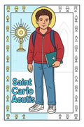 Saint Carlo Acutis Coloring Page | Catholic Eucharist Printable | Homeschool & Parish Religious Activity | Digital Download