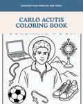Carlo Acutis 4-Page Mini Coloring Book • Catholic Saints Printable • Religious Kids Activity • Download