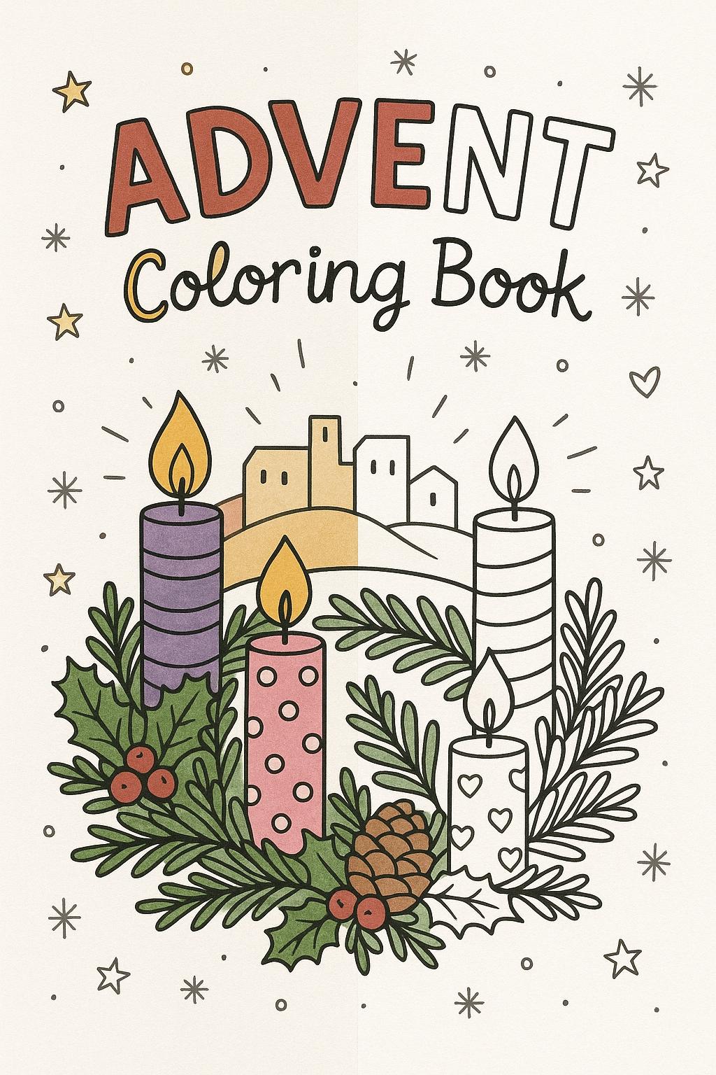 Advent Coloring Book for Kids | Christian Nativity & Wreath (PDF)