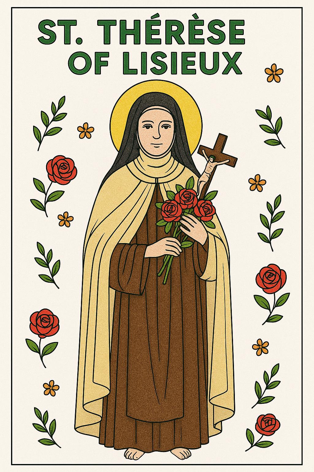 St. Thérèse of Lisieux Coloring Page: Catholic Saint Art (Digital Download)