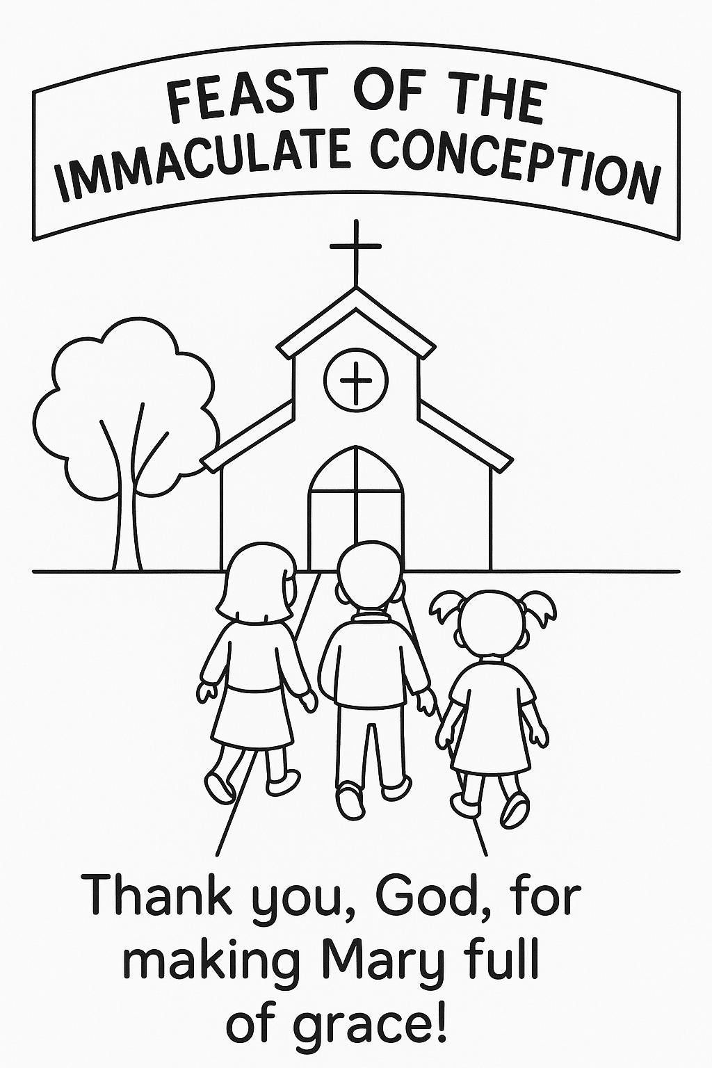 Immaculate Conception Coloring Pages • Catholic Kids Activity (Instant Download)