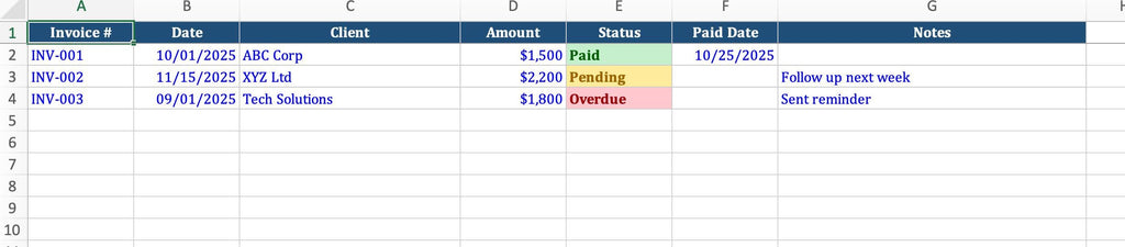 Invoice Template Excel | Professional Invoice Tracker | Small Business Invoicing System | Freelance | Instant Download